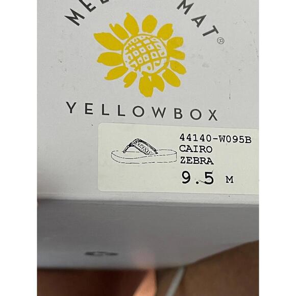 YELLOW BOX Zebra Cairo embleshed Flops Size 9.5 - Picture 6 of 6